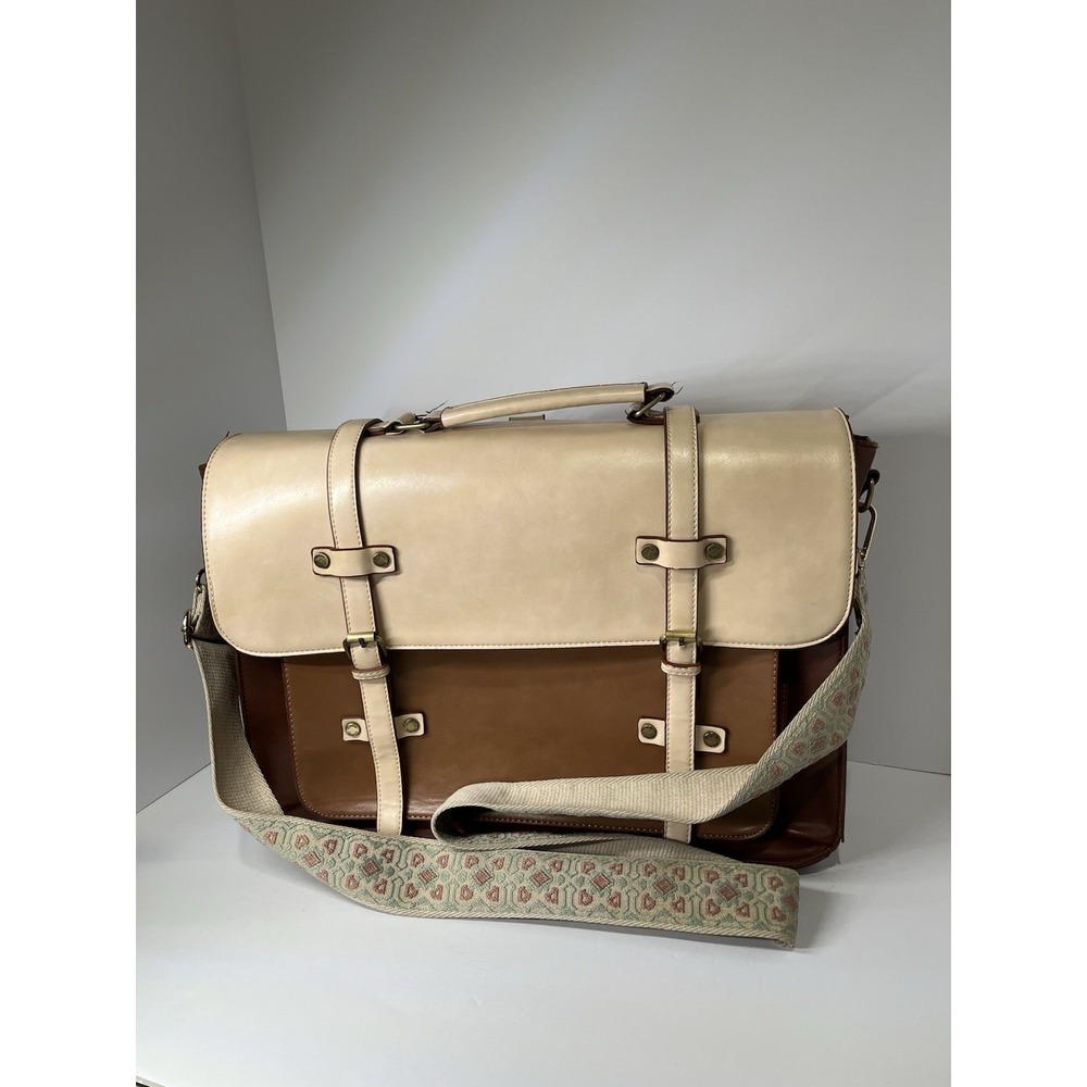 Sombre Vintage Briefcase-Ecosusi-With Detachable Shoulder Strap-E179-Cross List